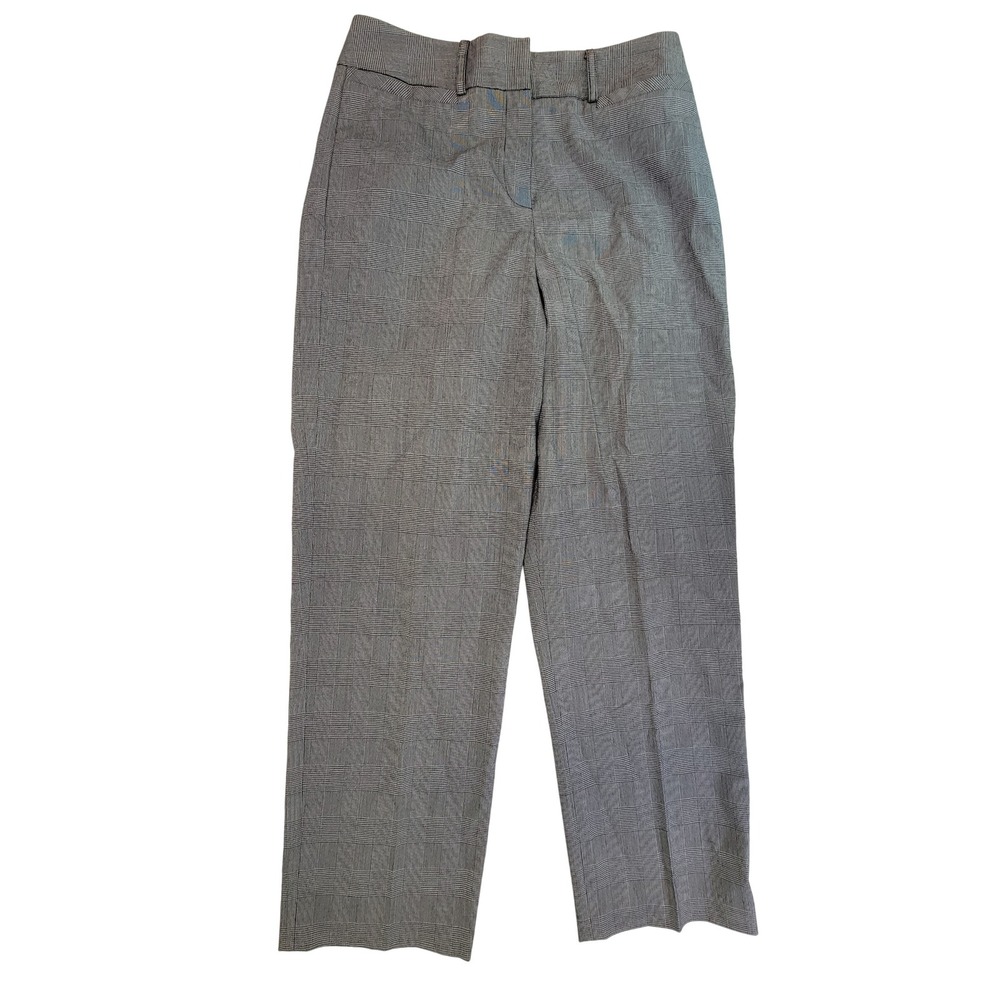 LARRY LEVINE Sport Stretch Plaid Career Pants Womens Size 10 Grey Black
